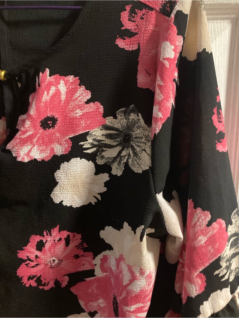 Urbanology Floral Black Pink Blouse
